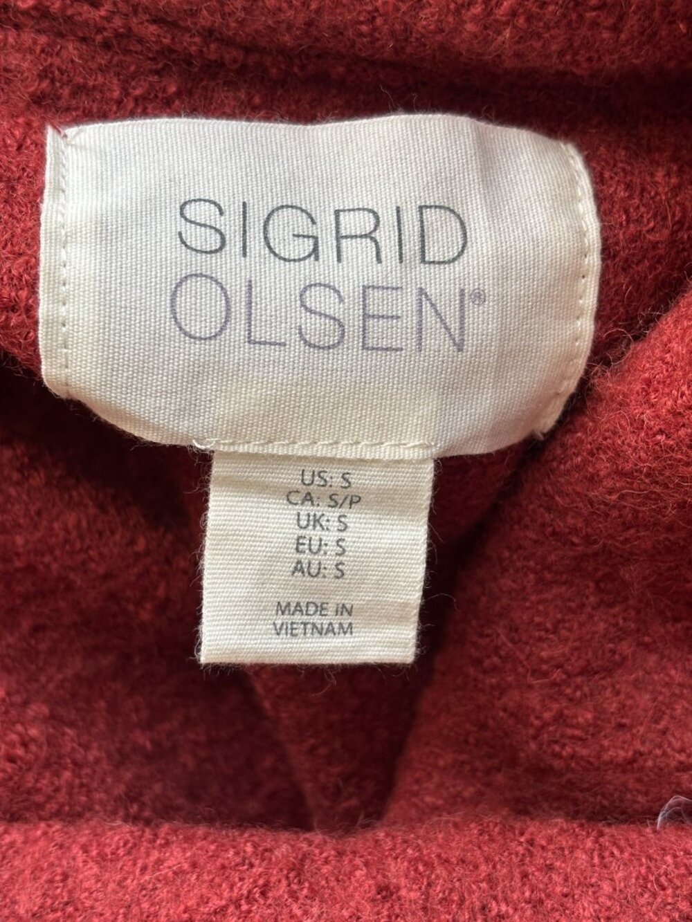 Sigrid Olsen Rust Boiled Wool Asymmetrical Jacket — Size S Like New - Picture 4 of 5
